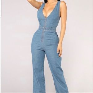 Fashion Nova Denim Jumpsuit